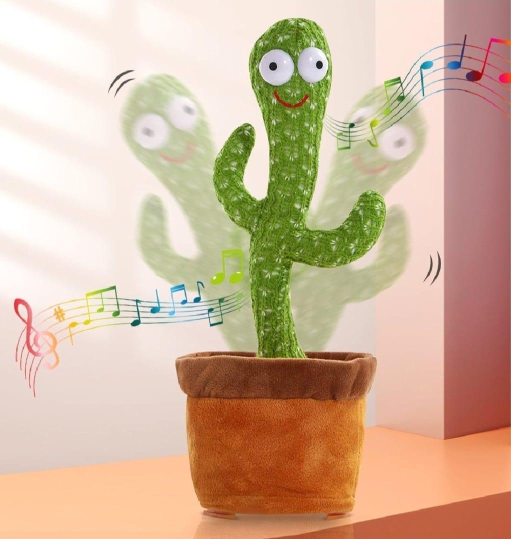 Electric Drive Dancing Cactus for Kids 1-10 Years Green Plush Toy