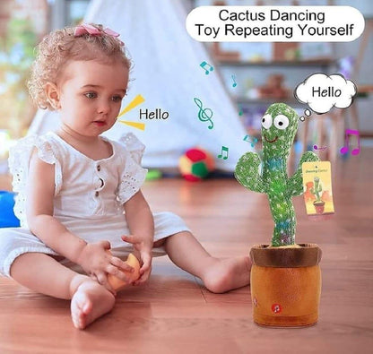 Electric Drive Dancing Cactus for Kids 1-10 Years Green Plush Toy