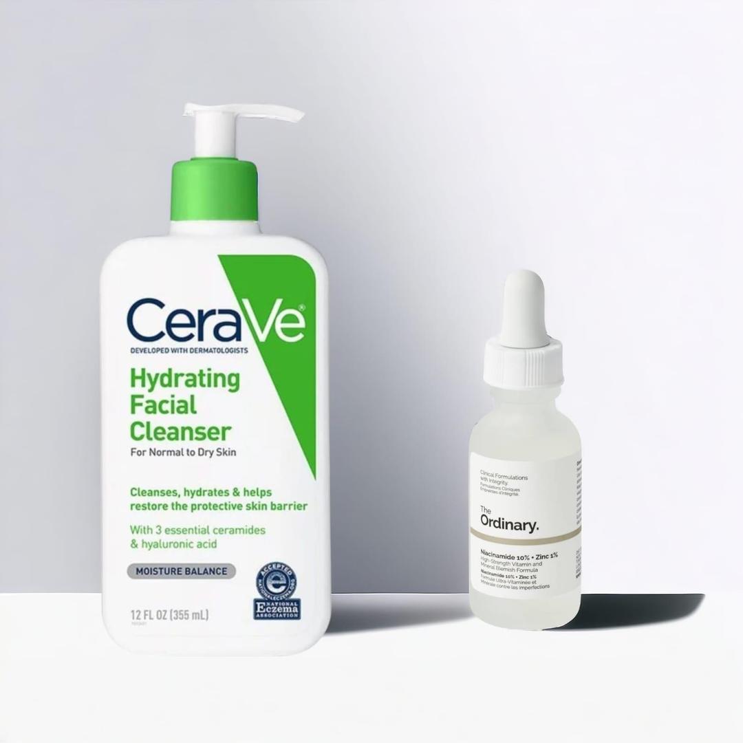 CeraVe Hydrating Cleanser + Niacinamide Serum 2 in 1