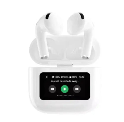 A9 Pro Smart Touch Screen Wireless Earbuds with ANC & Color LCD Display