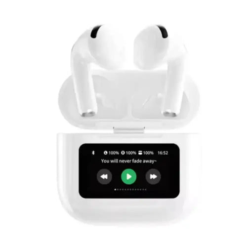 A9 Pro Smart Touch Screen Wireless Earbuds with ANC & Color LCD Display
