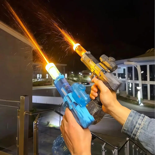 Bestie toys Electric Water Gun with LED Light, Rechargeable Battery,Water Blaster Squirt Guns for Kids Adults Range Up to 32 ft,Outdoor Summer Water Toys (Mix Color Black and Blue)