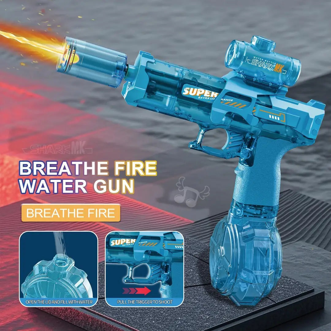 Bestie toys Electric Water Gun with LED Light, Rechargeable Battery,Water Blaster Squirt Guns for Kids Adults Range Up to 32 ft,Outdoor Summer Water Toys (Mix Color Black and Blue)