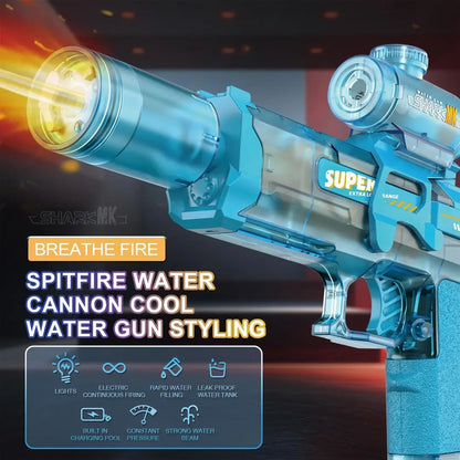 Bestie toys Electric Water Gun with LED Light, Rechargeable Battery,Water Blaster Squirt Guns for Kids Adults Range Up to 32 ft,Outdoor Summer Water Toys (Mix Color Black and Blue)