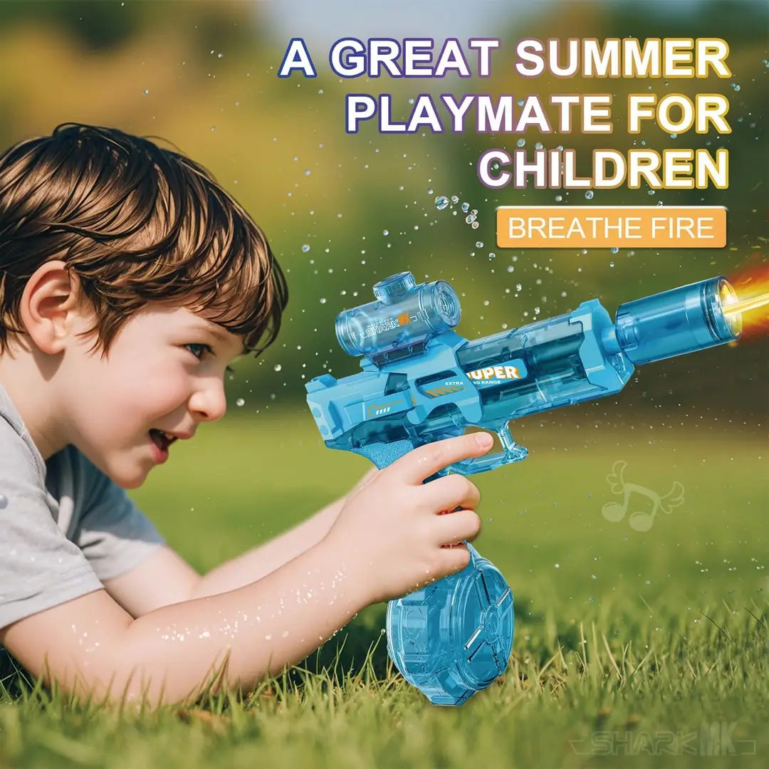 Bestie toys Electric Water Gun with LED Light, Rechargeable Battery,Water Blaster Squirt Guns for Kids Adults Range Up to 32 ft,Outdoor Summer Water Toys (Mix Color Black and Blue)