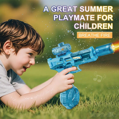 Bestie toys Electric Water Gun with LED Light, Rechargeable Battery,Water Blaster Squirt Guns for Kids Adults Range Up to 32 ft,Outdoor Summer Water Toys (Mix Color Black and Blue)